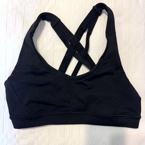 Lululemon Black Racerback Running Sports Bra with Pockets Sz 8